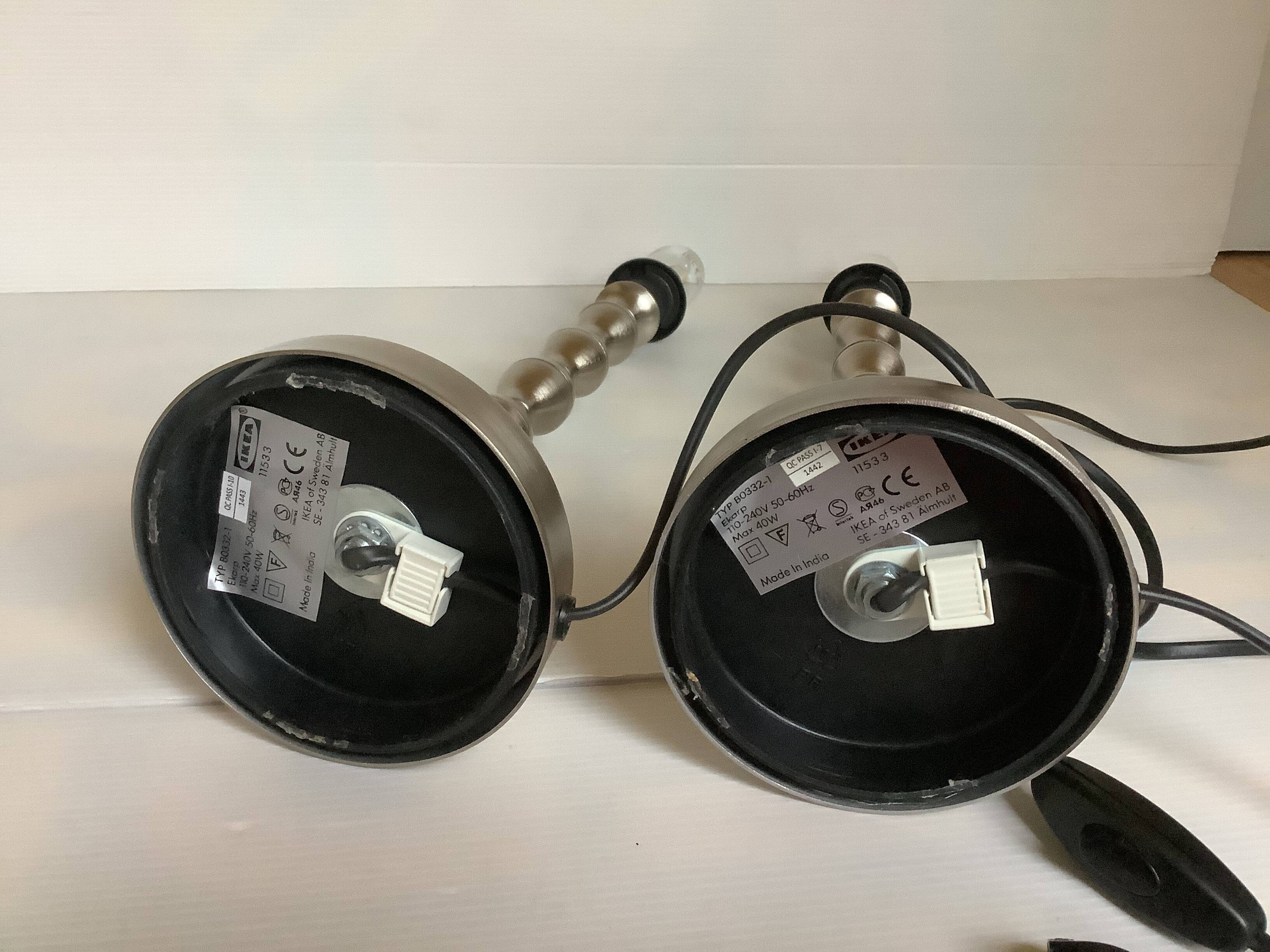 Pair of Maria Vinka silver steel lamps