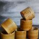 Six espresso cups in vintage sandstone
