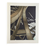 Original lithograph by Alain Le Foll, Eiffel Tower, 1978