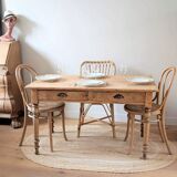 Renovated solid wood farmhouse table