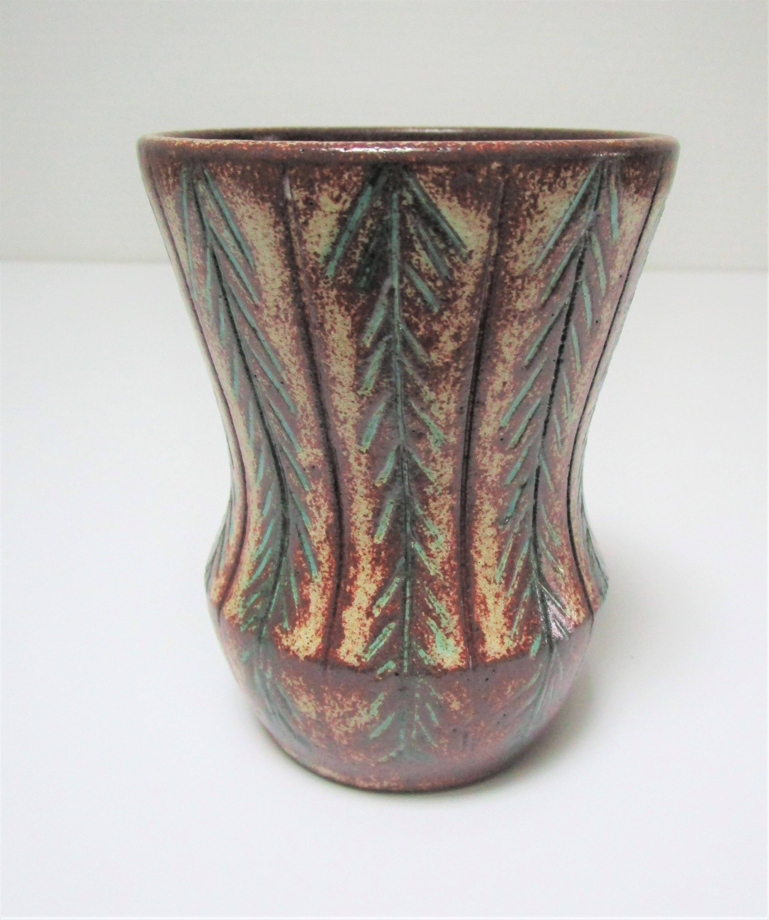 Vase accolay ceramic plant decoration signed