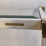 Iconic white console with designer spacer, signed Pierre Vandel Paris