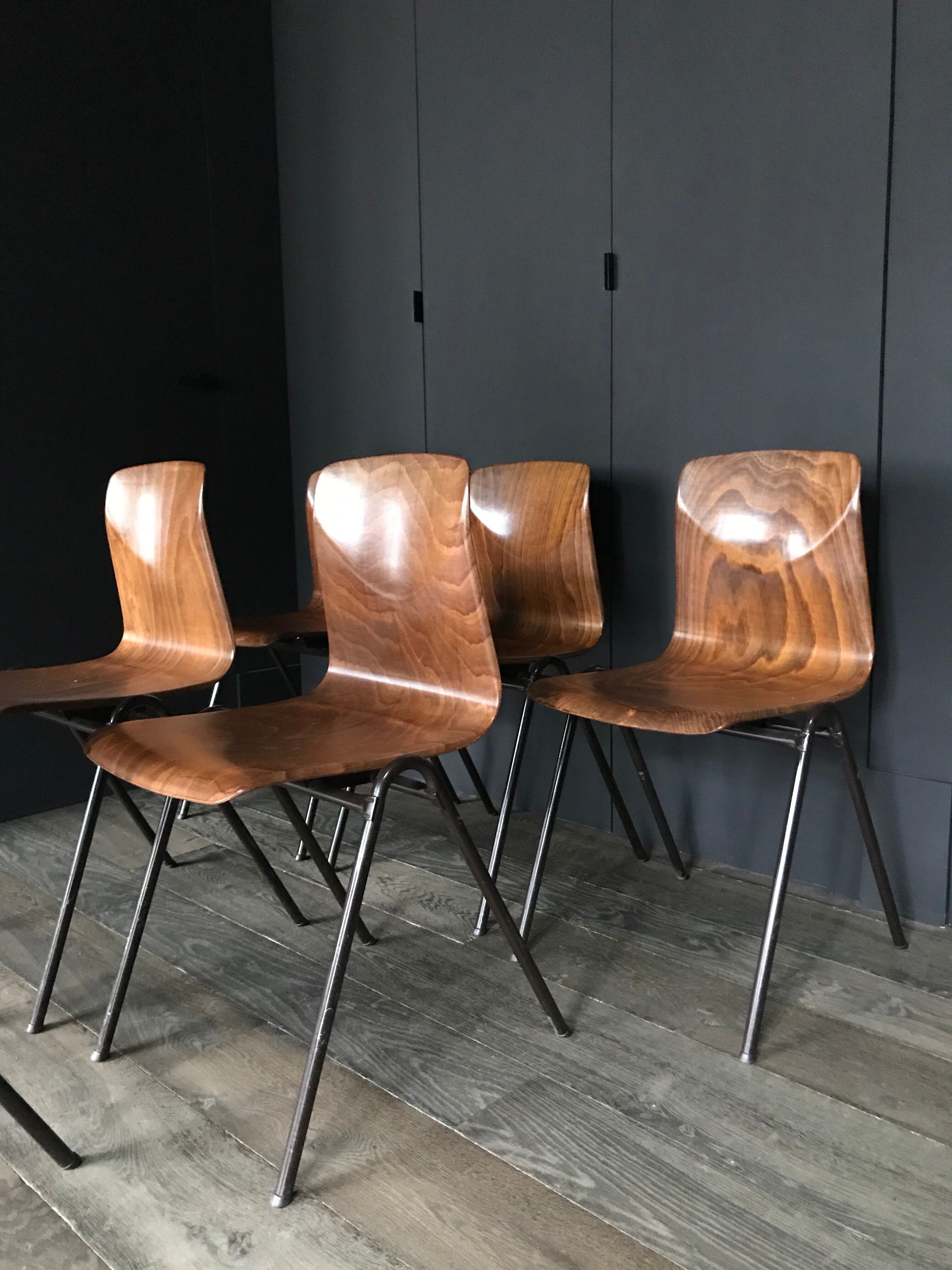 Set of 6 chairs design Friso Kraemer 1950