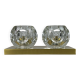 60s 70s peill & putzler cube wall lamp wall sconce ice glass space design