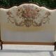 Solid wood bed frame with Jacquard fabric.