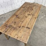 Oak farm table with folding side 1900s