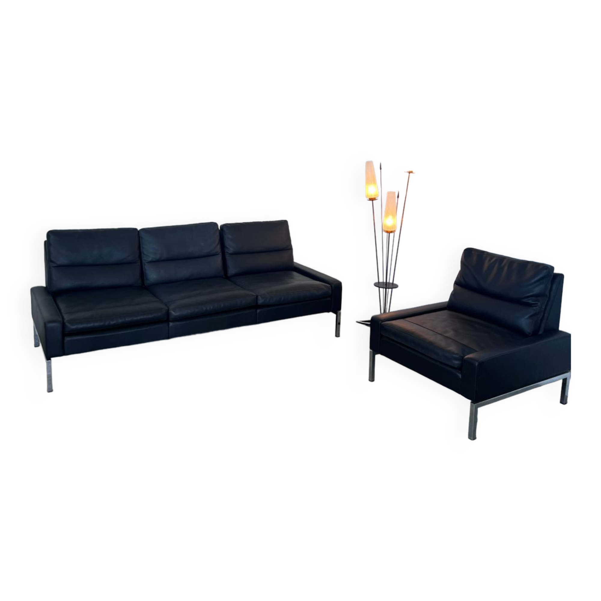 Leather Sofa and Armchair design Hans Peter Piehl for Wilkhahn 60s