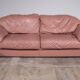 Ensemble de salon italien vintage – 4 pièces en cuir rose (années 1970)