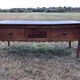 Antique Louis XV paneled table with 3 front drawers in solid cherry wood