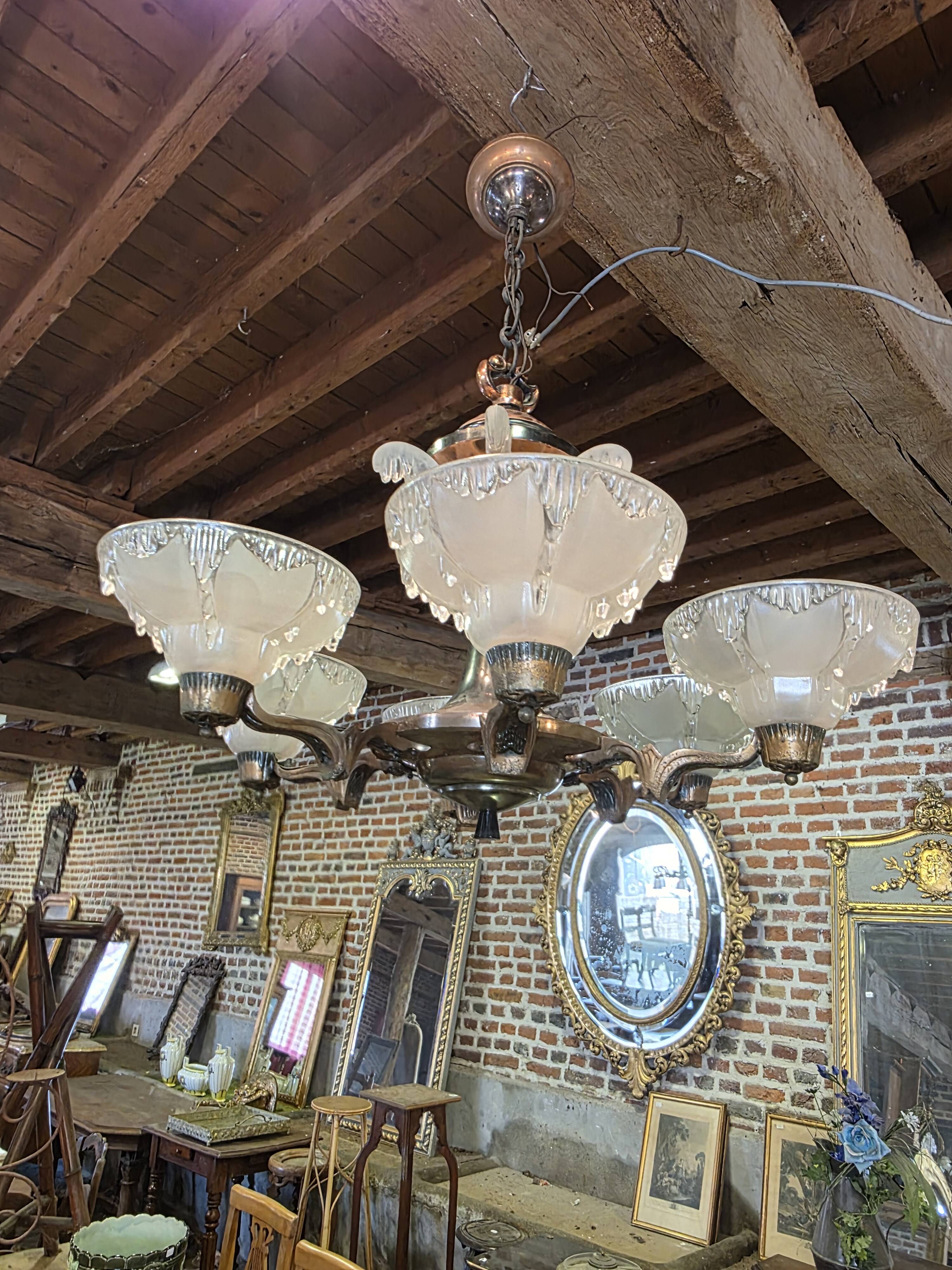 Ezan Art Deco 6-light chandelier