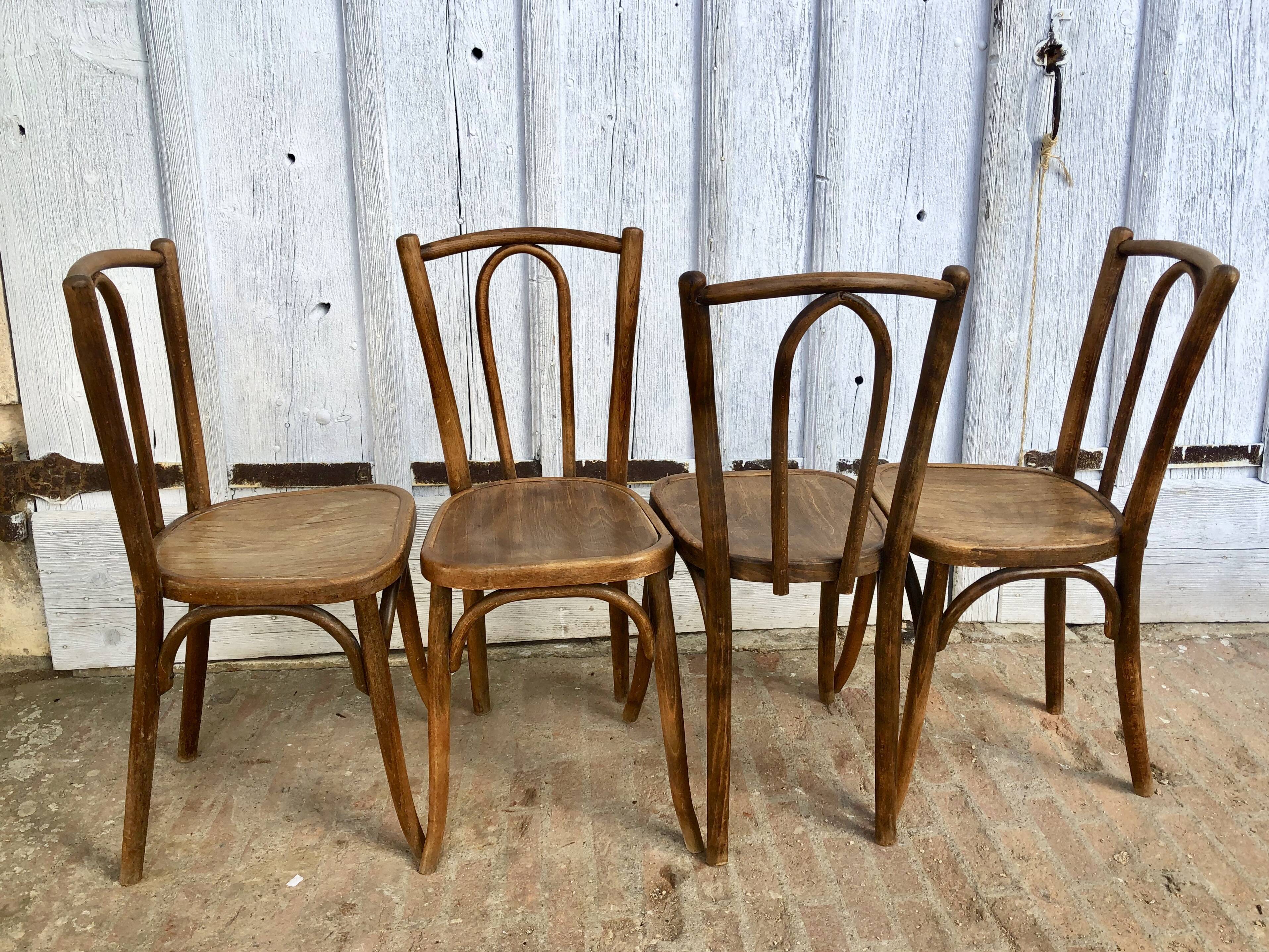 Baumann curved wood bistro chairs