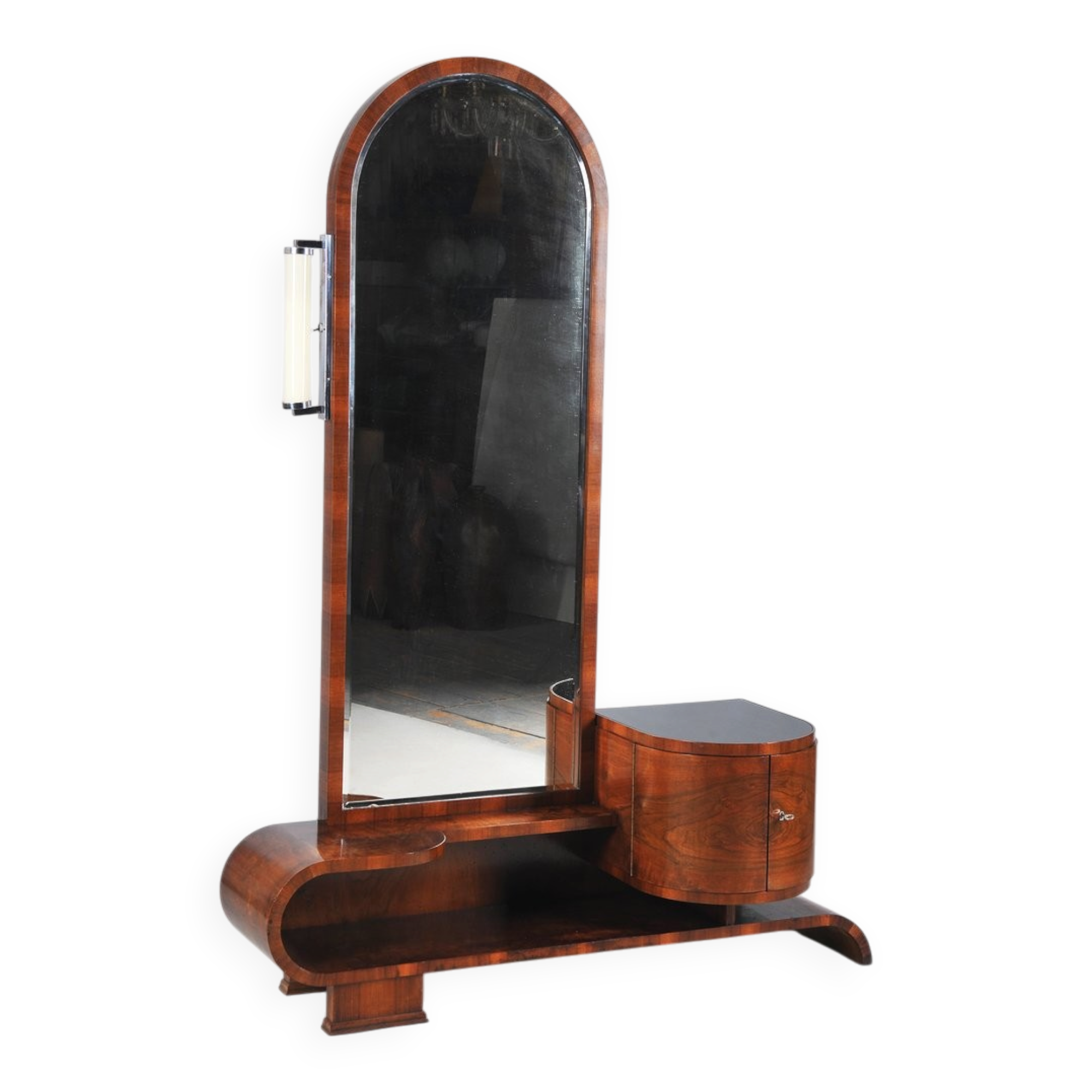 Czech Art Deco Dressing Mirror in Walnut, 1930s