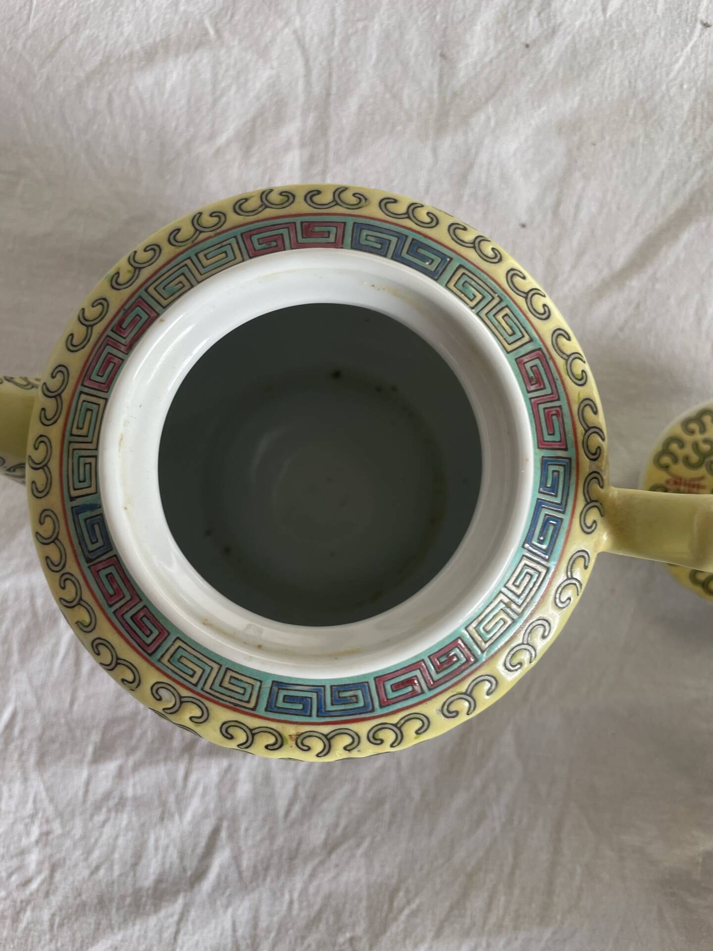 Chinese porcelain teapot with floral pattern