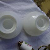 Pair of porcelain brass sconces