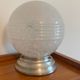 Table ball lamp in Clichy glass and Art Deco aluminum base
