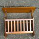 Vintage magazine rack, solid wood document holder, Mid-Century Modern Scandinavian.