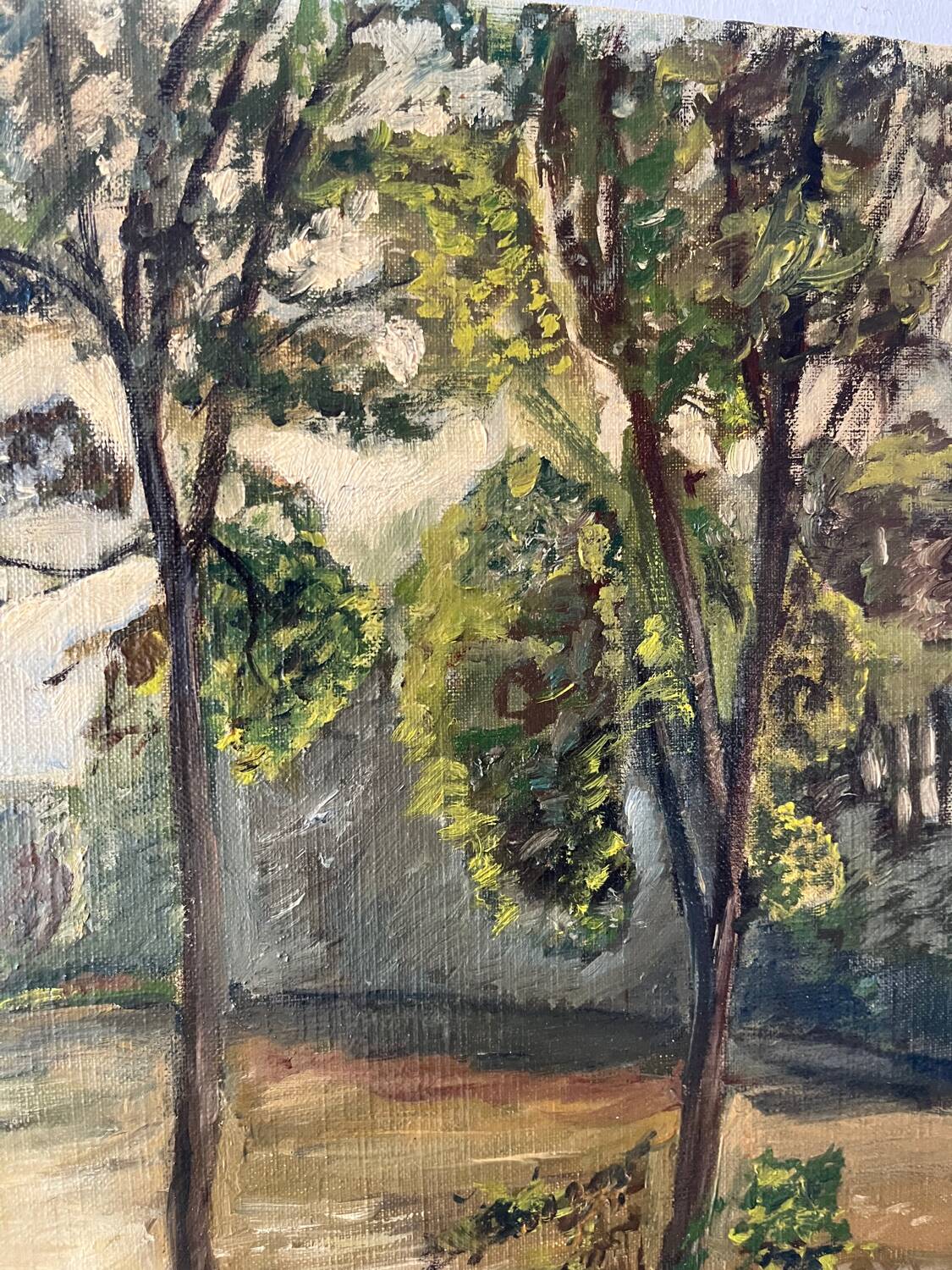 Oil on canvas "By the River", signed