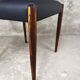 Paire de chaises salle à manger MCM palissandre cuir Danemark 1960