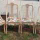 4 vintage wooden chairs sanded and reupholstered.
