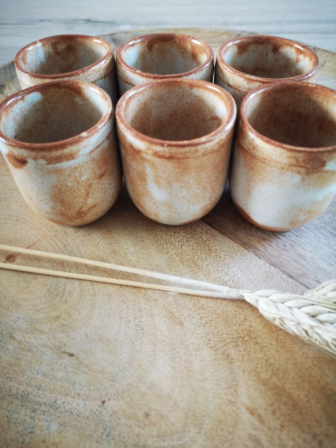 Set of 6 stoneware glasses