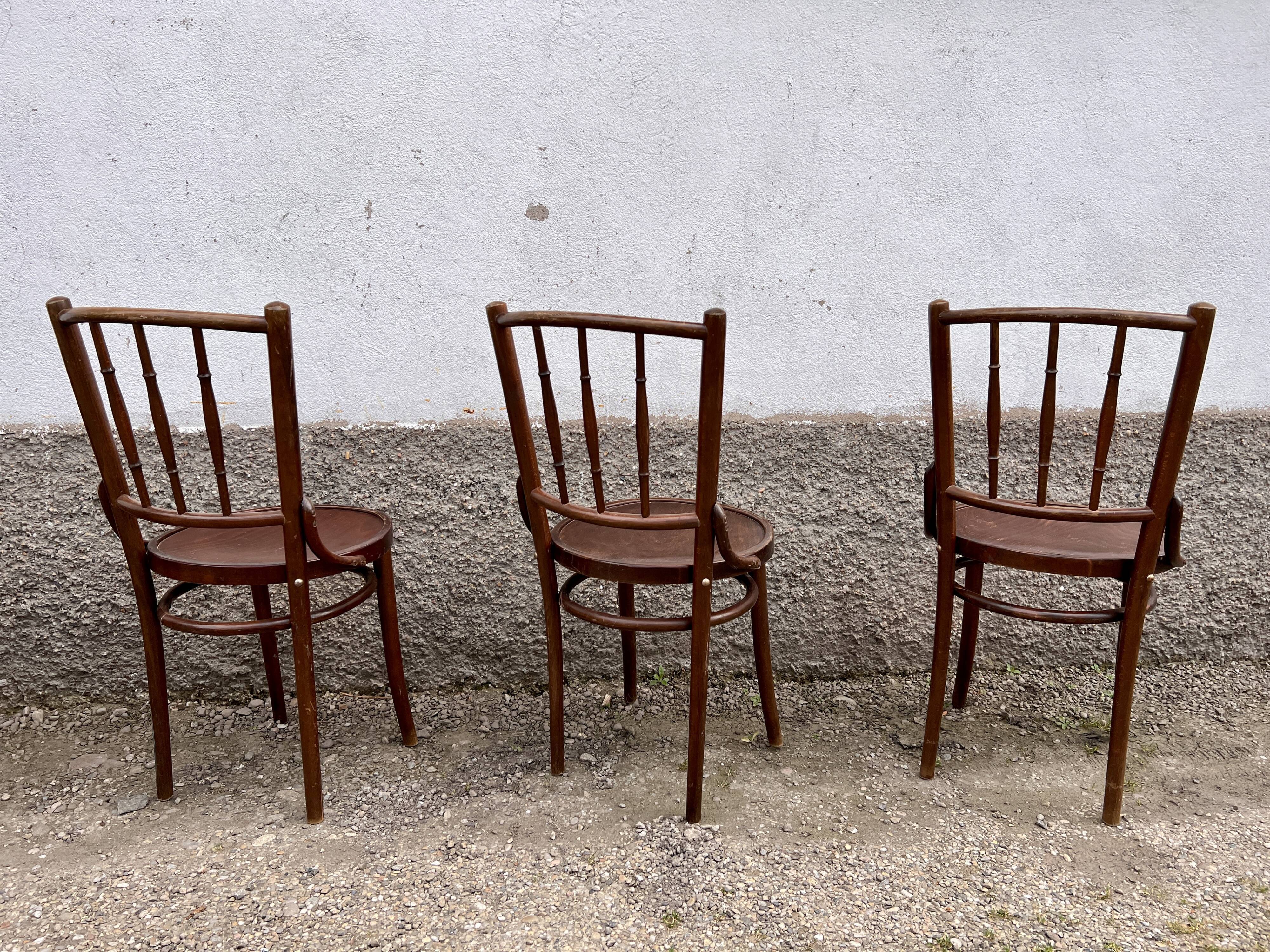 Series of 6 parisian bistro chairs 1950