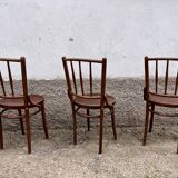 Série de 6 chaises bistrot troquet parisien 1950