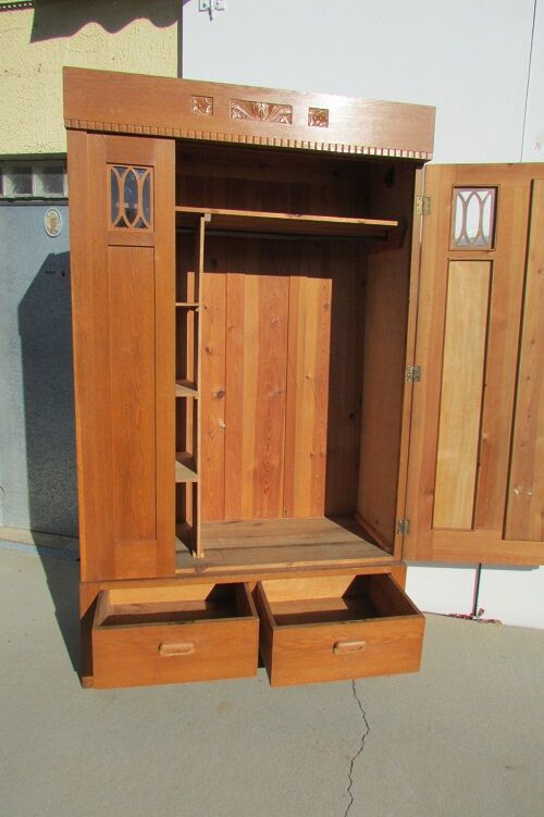 1950s oak wardrobe