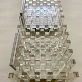 Pair of kinetic plexiglass wall lights