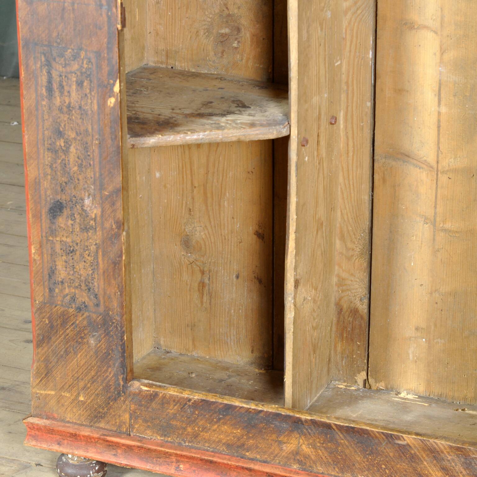 hand painted pine cabinet, circa 1850