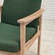 1980s, Danish armchair by Høng Stole, green furniture wool, oak wood.
