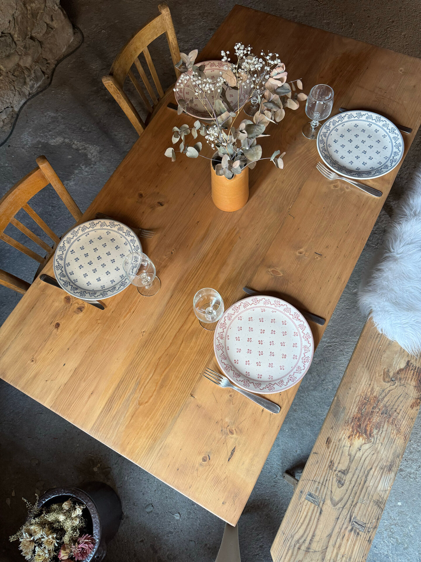 Old solid wood table