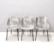 Set of Three Aluminum "Tulipe" Tonneu Chairs by Pierre Guariche, France