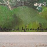 HST painting spring landscape signed vintage 70