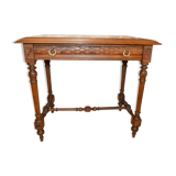 Table en noyer dessus marbre avec un tiroir