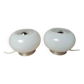 Paire de lampes opaline design Italie