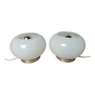 Pair of opaline lamps design Italy