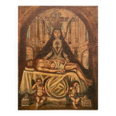 Ancient painting Pieta or Virgin of the Angustias of Granada 17th century