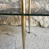 Rectangular coffee table with double glass tops - Modernist design 1960
