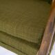 Armchair in birch and orginal dark green fabric of danish design from the 1950