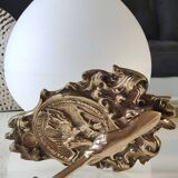 French masonic door knocker/knocker of the templars, in cast bronze. knight medallion, hand with hammer