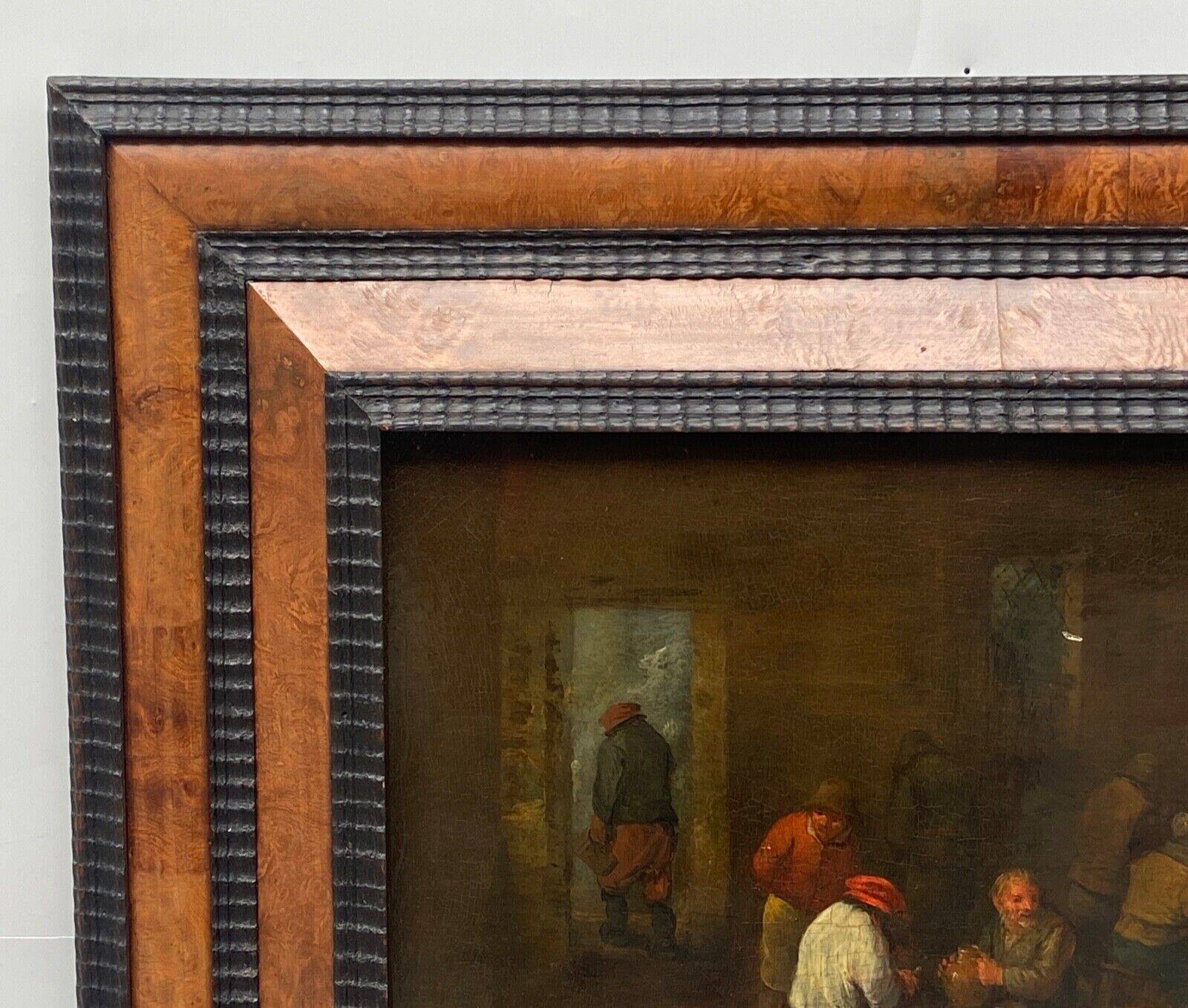 Oil on panel Dutch interior scene Flemish school 19th century