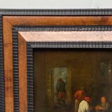 Oil on panel Dutch interior scene Flemish school 19th century