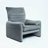 Maralunga Vico Magistretti easy chair and ottoman by Cassina, 1990s
