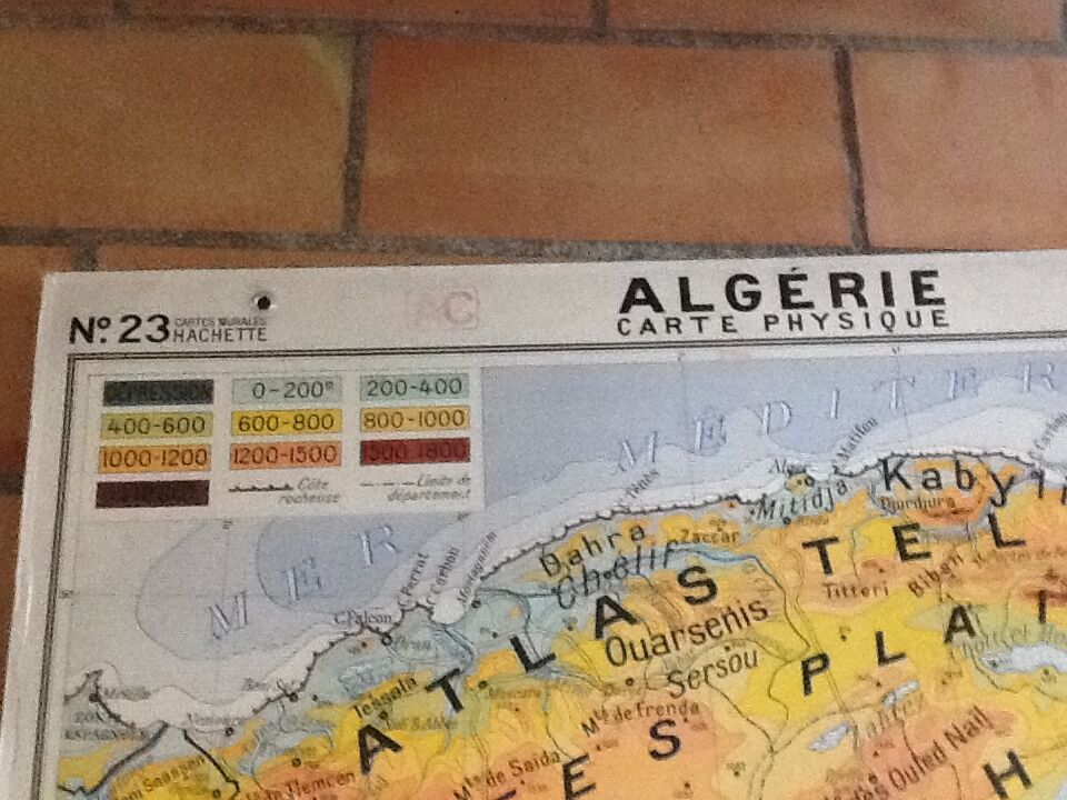 School N ° 23 Algeria map map physical and 23 Bis Algeria economic hatchet by Louis François map