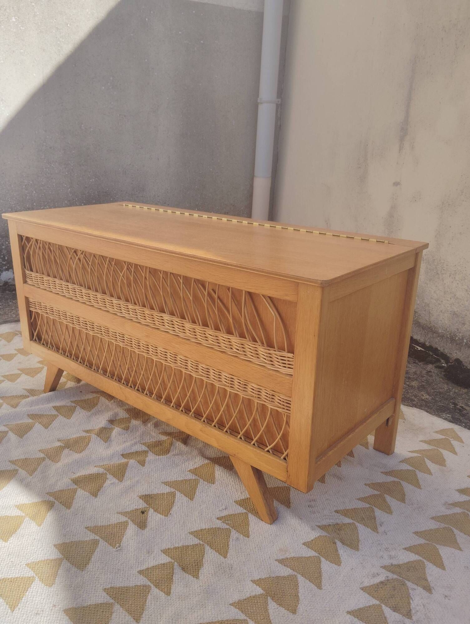 Vintage wicker toy chest