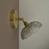 Vintage molded glass lampshade wall light