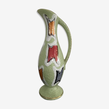 Enamelled ceramic vase signed West Germany XXth