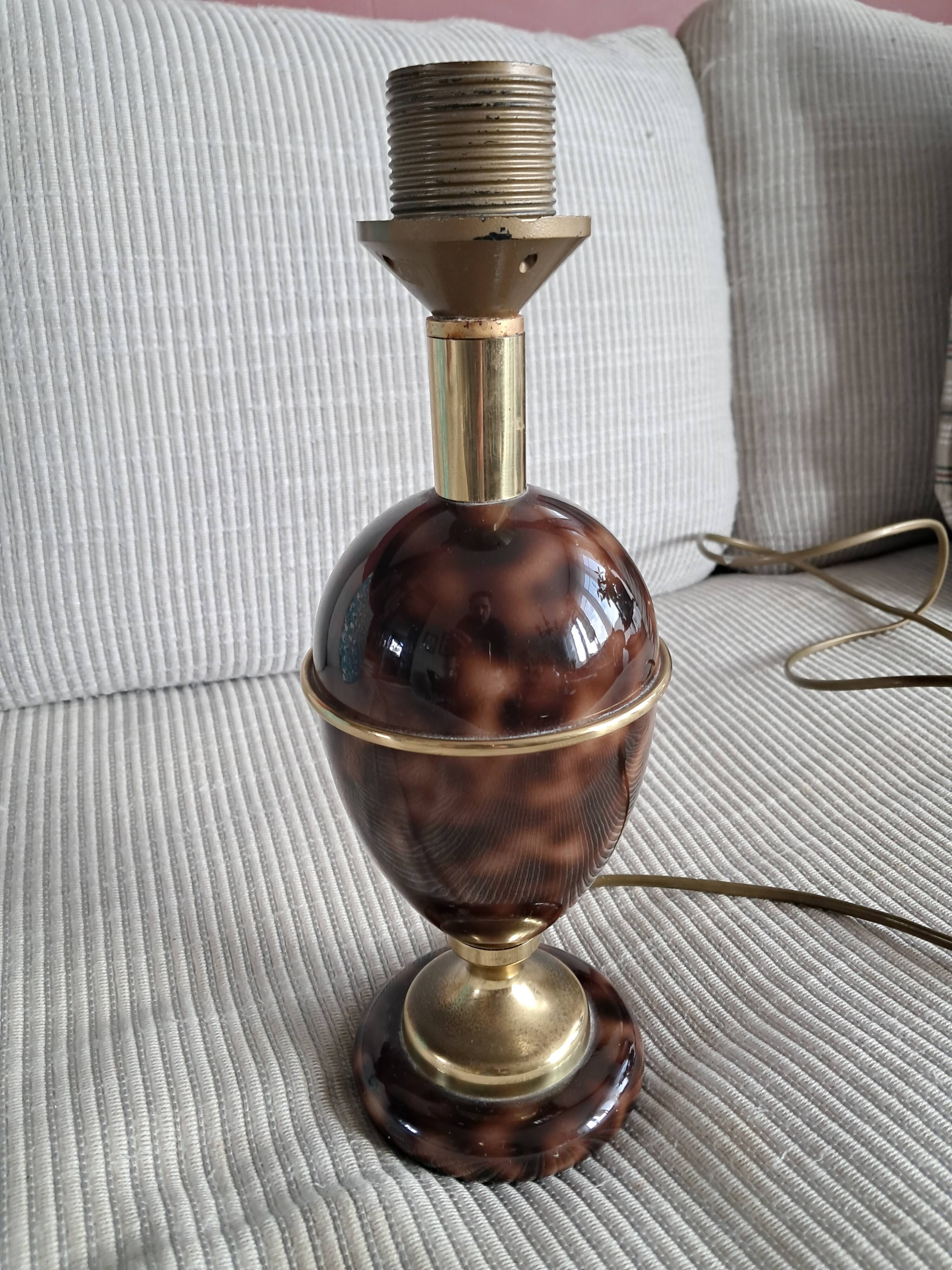 Vintage metal and brass lamp base