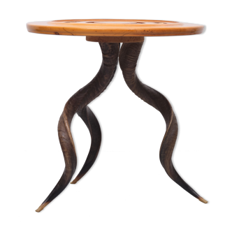 Unique kudu horn side table african, 1970s