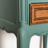 Louis XV style bedside table in celadon green